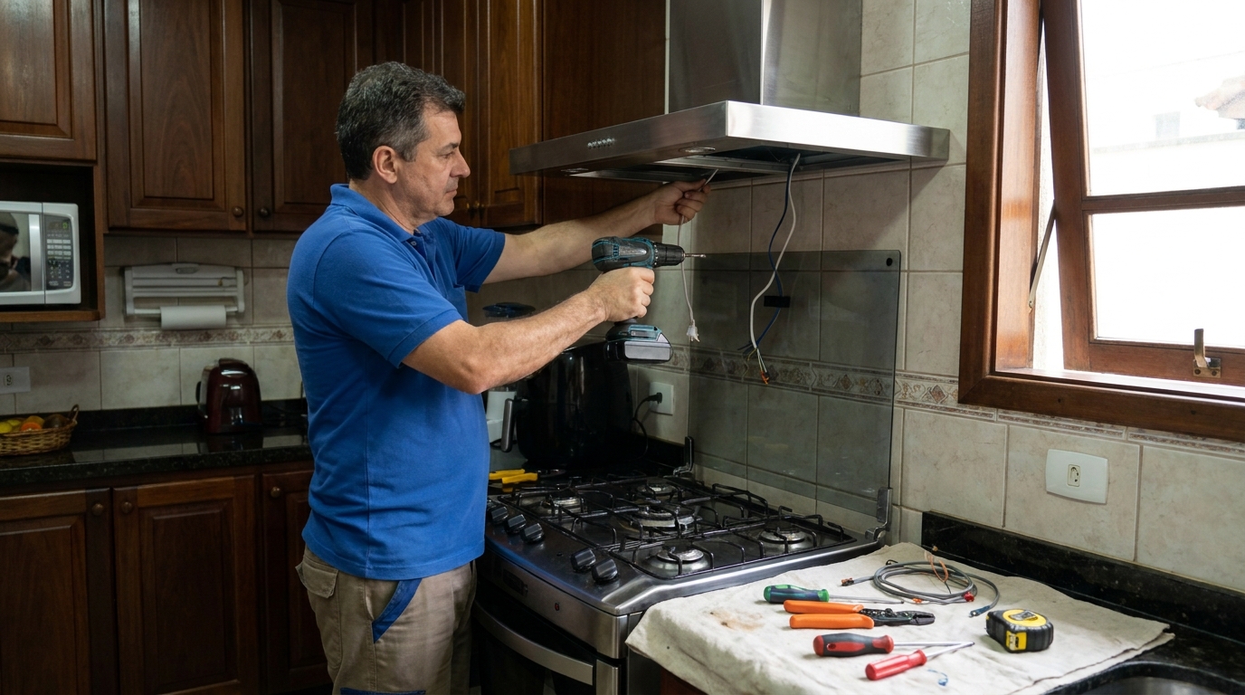 Instalacao de coifa e exaustor residencial em Uberlândia‑MG